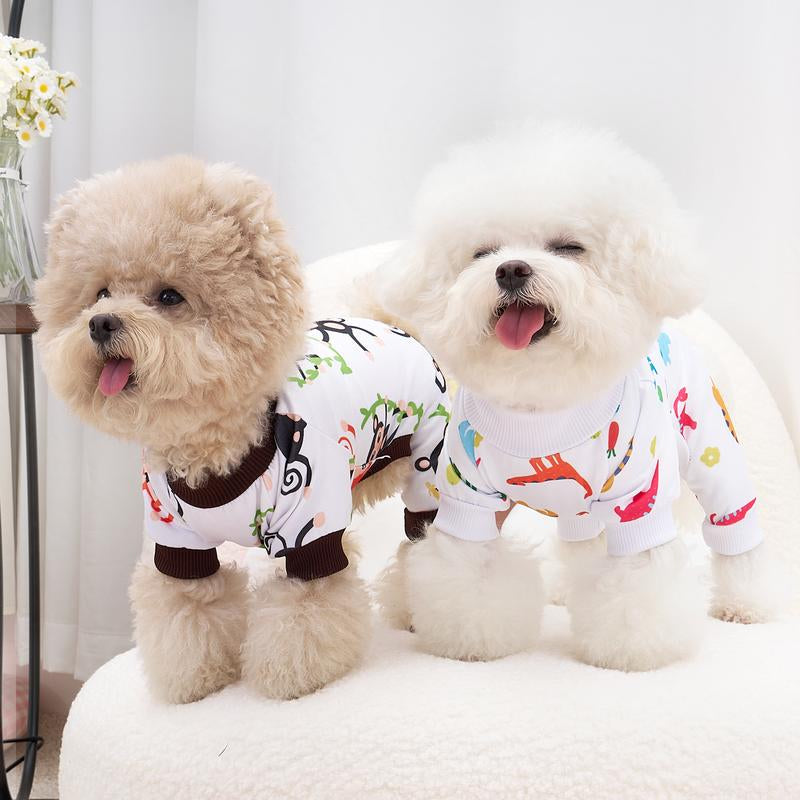 XPUDAC 4 Pack Dog Pajamas Soft Summer Doggie Clothes for Dogs Boy Girl,Four-Legged Apparel,Sleepwear Pet Products Dog Overalls Outfits Onesie Shirt